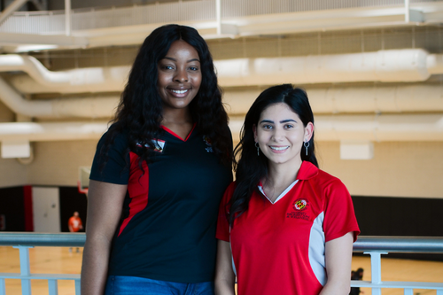 Two RecWell student employees