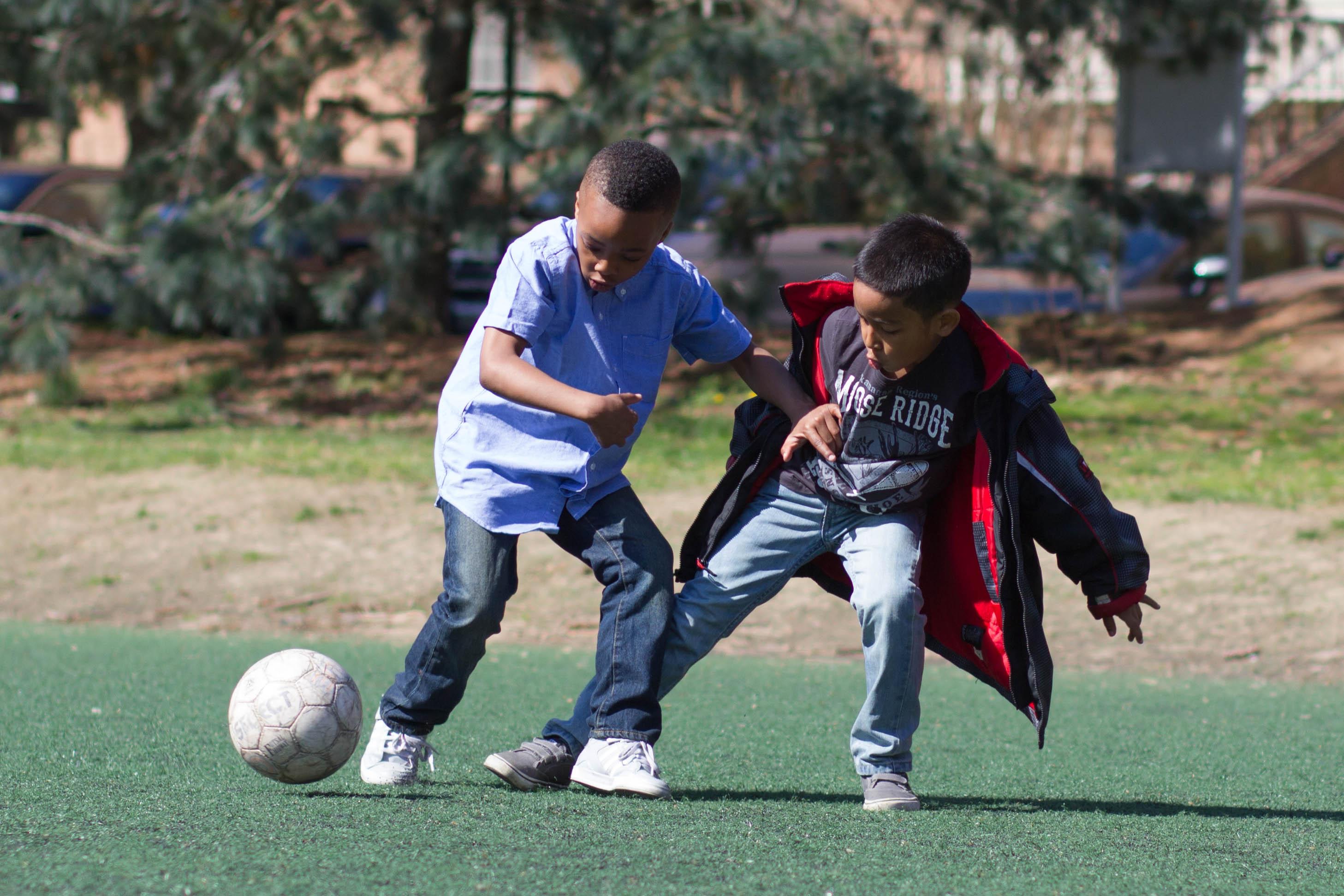 kids playing soccer